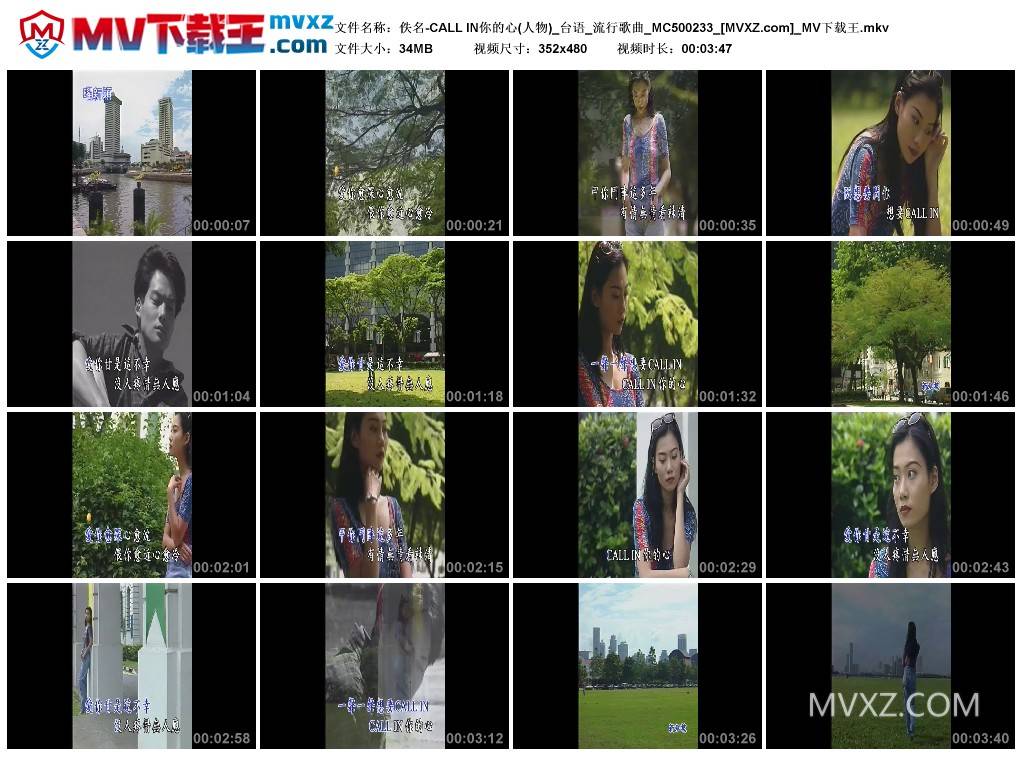 佚名-CALL IN你的心(人物)_台语_流行歌曲_MC500233